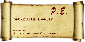 Petkovits Evelin névjegykártya