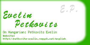 evelin petkovits business card